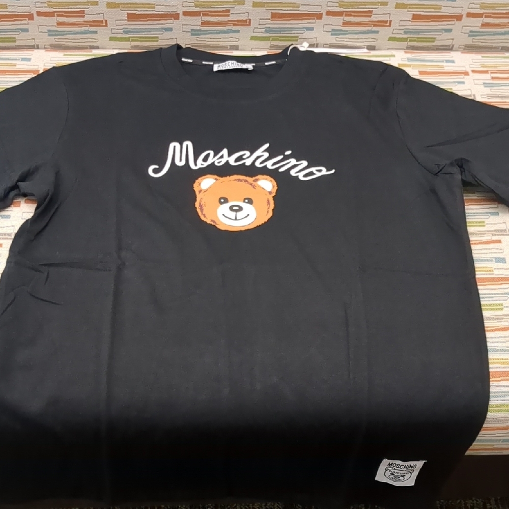 Moschino Black Tee with Bear Design